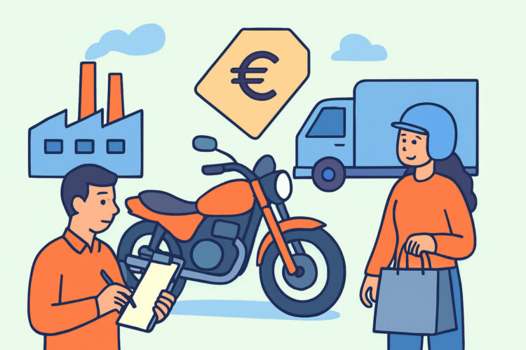 Moottoripyörän hinnoittelu – tehdas, varuste ja kuljetus